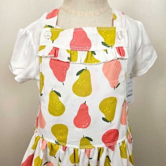 Girls Just One You By Carters Pear Print Dress & White T-Shirt Set 3T and 4T av - Picture 6 of 10